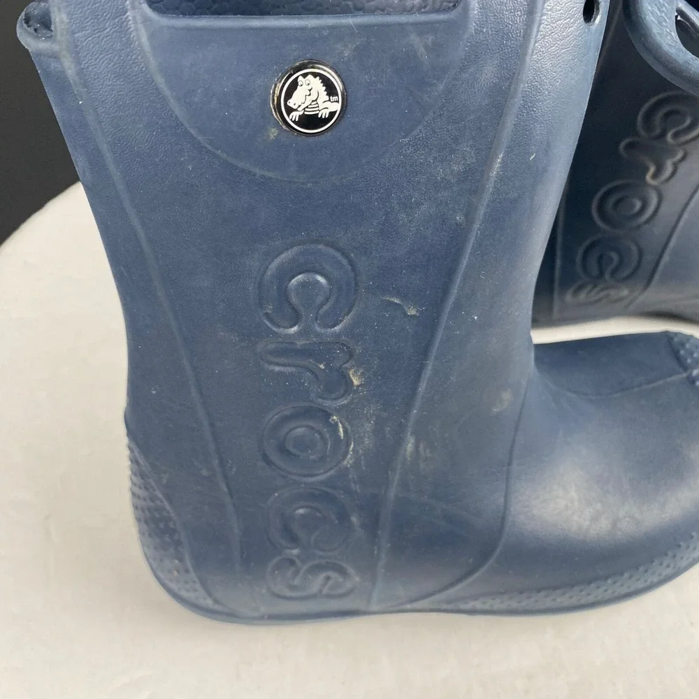 Crocs Kids Size C 12  Handle‎ It Rain Boots Navy Pull On  Waterproof,Outdoor